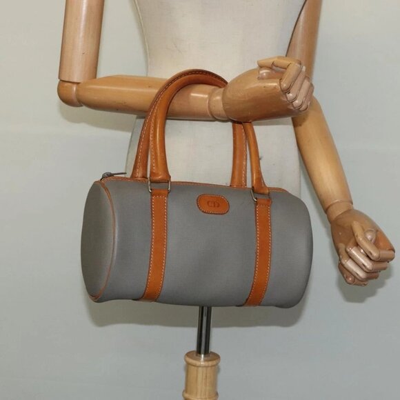 Christian Dior Hand Bag Leather PVC Gray Gold Auth - Picture 15 of 16